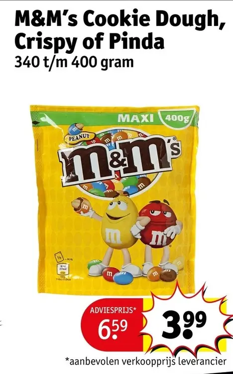 Aanbieding: M&M's Cookie Dough, Crispy of Pinda