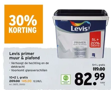Aanbieding: Levis primer muur & plafond