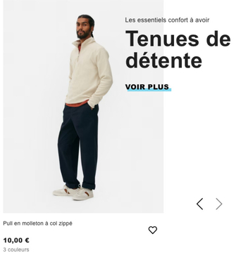 Offre: Pull en molleton à col zippé