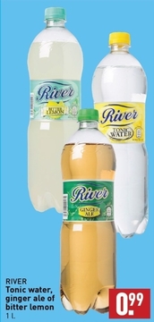 Aanbieding: RIVER Tonic water , ginger ale of bitter lemon