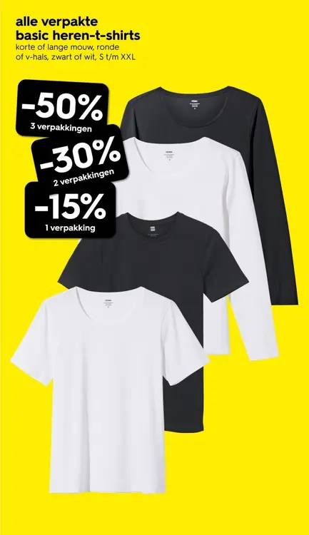 Aanbieding: Alle verpakte basic heren T-shirts