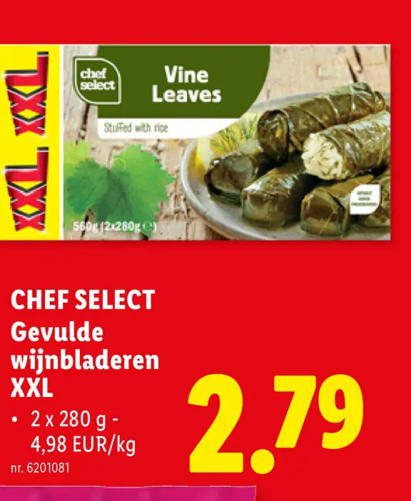 Promotie: Gevulde wijnbladeren XXL