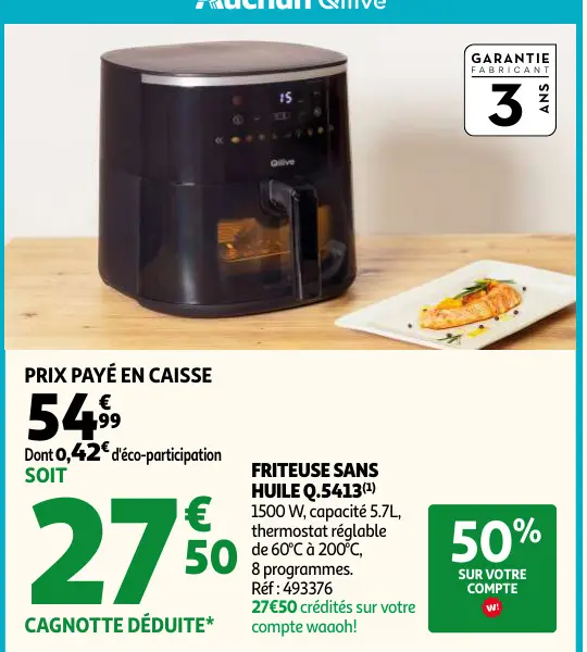 Promotie: Friteuse sans huile q.5413