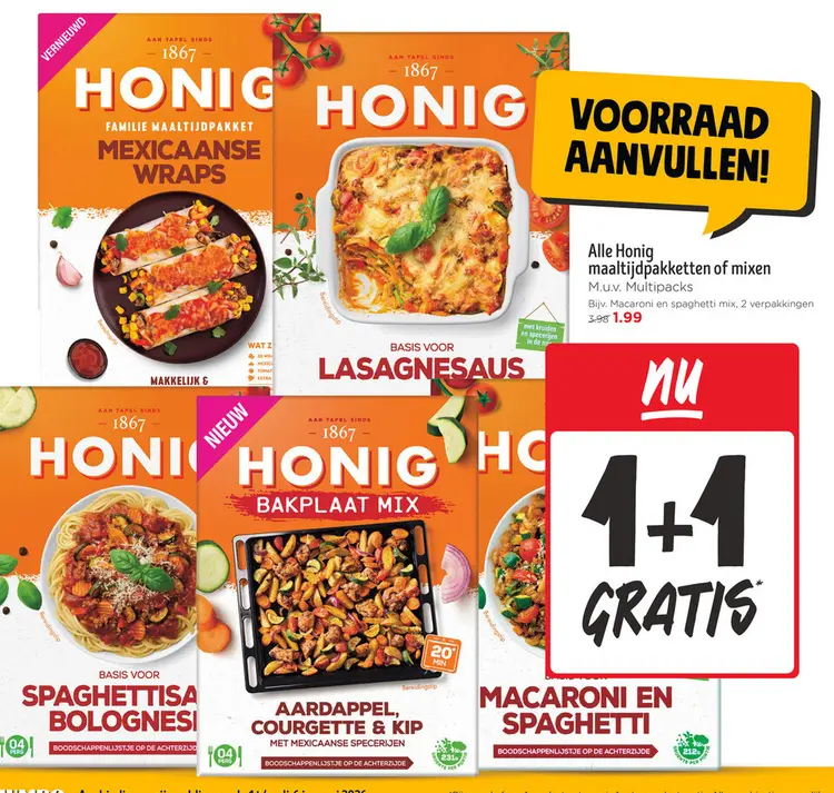 Aanbieding: Alle Honig maaltijdpakketten of mixen