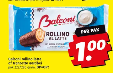 Aanbieding: Balconi rollino latte of trancetto aardbei