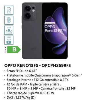 Offre: Oppo reno13fs - opcph2699fs