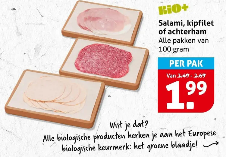 Aanbieding: Salami, kipfilet of achterham