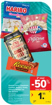 Aanbieding: Gamma Lenny, Campbells, Crackzel, Reese's, Soofty, Jimmy's, Haribo en Old Jamacian