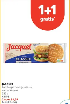 Aanbieding: JACQUET hamburgerbroodjes classic
