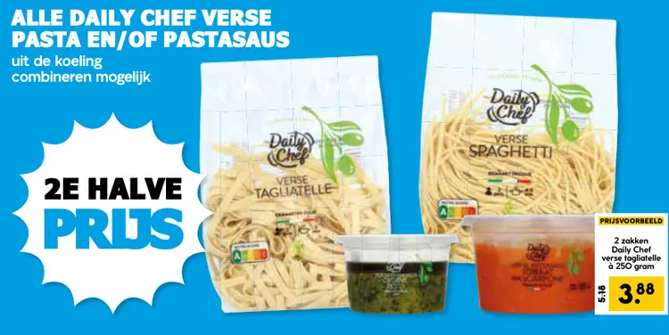 Aanbieding: Daily Chef Verse Pasta en/of Pastasaus