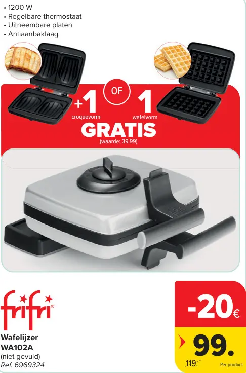 Promotie: Wafelijzer WA102A