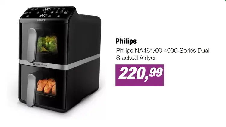 Aanbieding: Philips NA461/00 4000-Series Dual Stacked Airfyer
