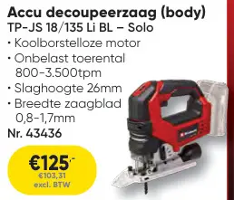 Aanbieding: Accu decoupeerzaag (body)