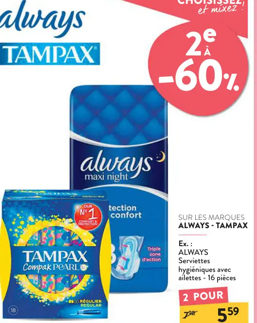 Offre: ALWAYS Tampax