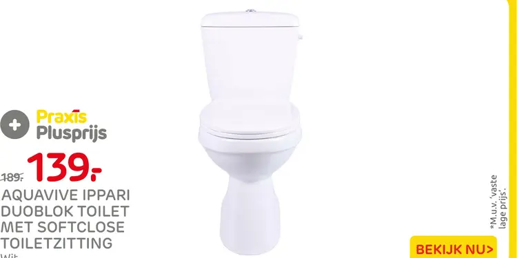 Aanbieding: Aquavive ippari duoblok toilet met softclose 