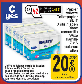 Offre: Papier toilette Toiletpapier SUIT