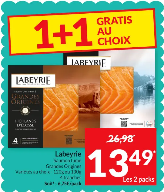 Offre: Saumon fumé Grandes Origines