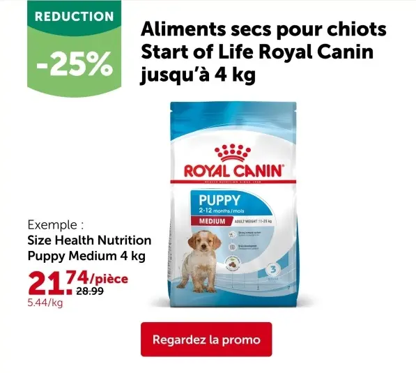 Offre: Aliments secs pour chiots Start of Life