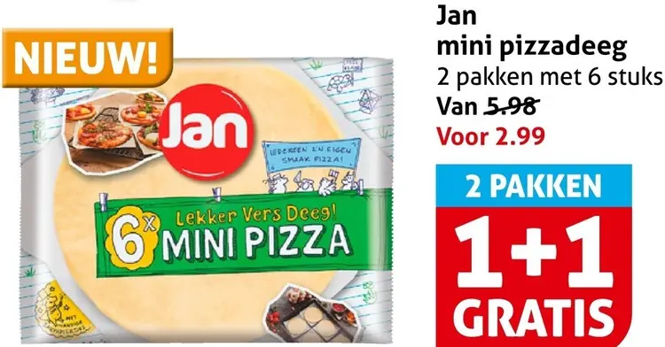Aanbieding: Jan Mini pizzadeeg