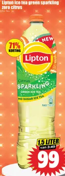 Aanbieding: Lipton ice tea green sparkling zero citrus