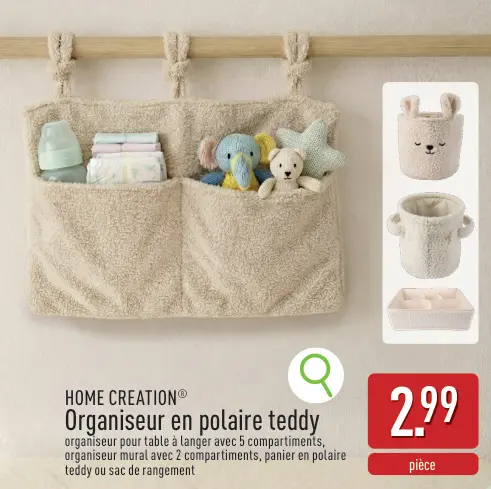 Offre: Organiseur en polaire teddy
