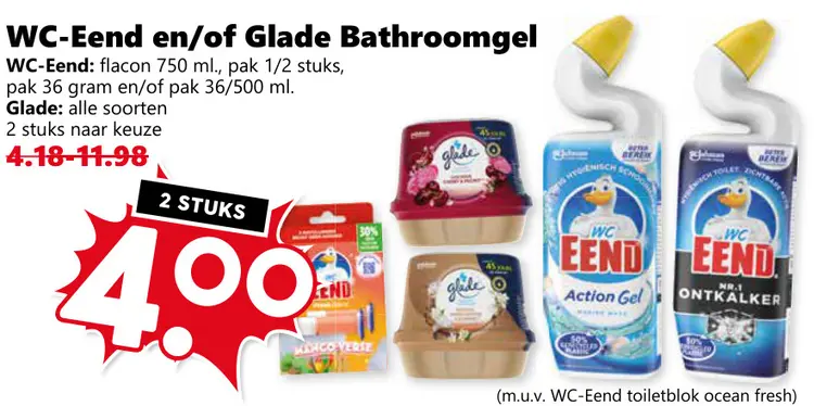 Aanbieding: WC-Eend en/of Glade Bathroomgel
