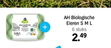 Aanbieding: AH Biologische Eieren S M L
