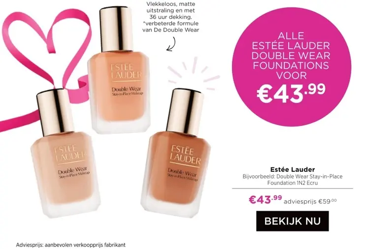 Aanbieding: Double Wear Stay-in-Place Foundation 1N2 Ecru