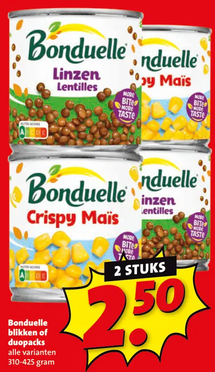 Aanbieding: Bonduelle blikken of duopacks