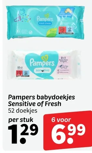Promotie: Pampers babydoekjes Sensitive of Fresh