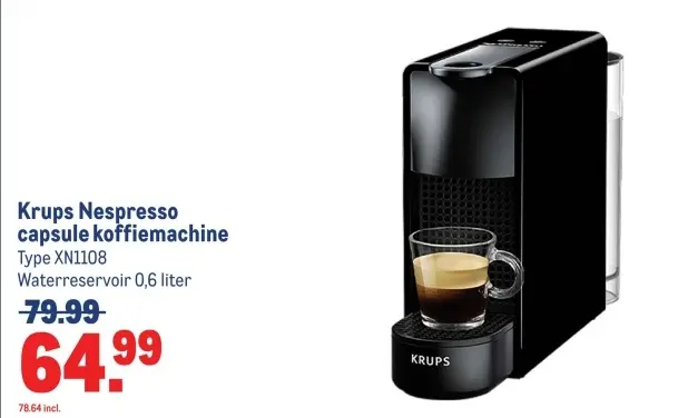 Aanbieding: Nespresso capsule koffiemachine