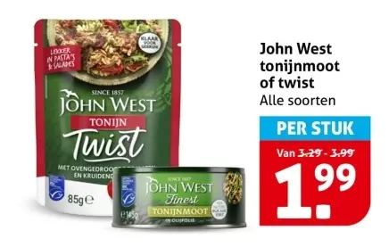 Aanbieding: John West tonijnmoot of twist