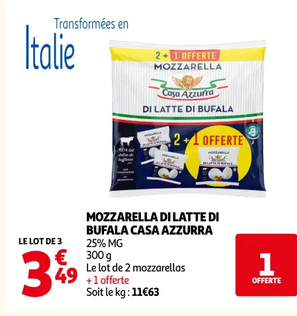 Promotie: Mozzarella di latte di bufala casa azzurra