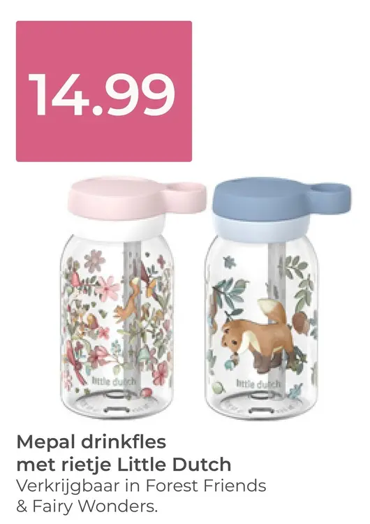 Aanbieding: Mepal drinkfles met rietje Little Dutch
