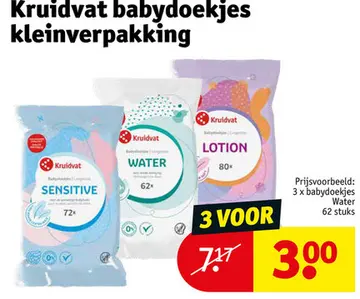 Aanbieding: Kruidvat babydoekjes kleinverpakking