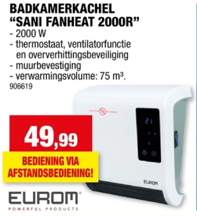 Promotie: Badkamerkachel "sani fanheat 2000r"