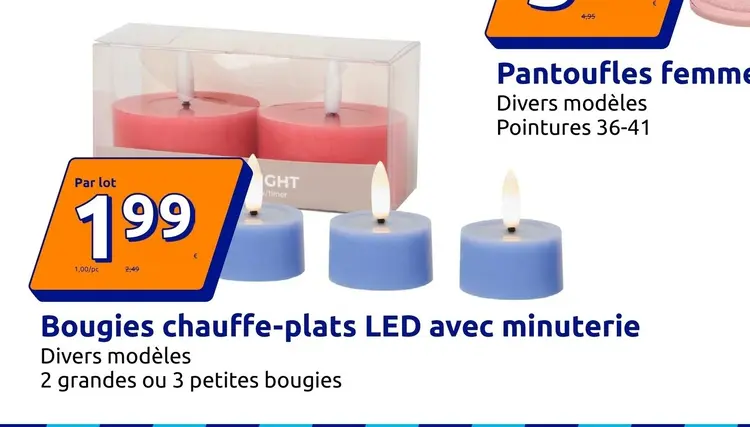 Offre: Bougies chauffe-plats LED avec minuterie