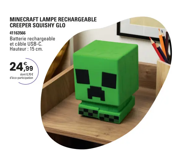 Offre: Lampe rechargeable creeper squishy glo