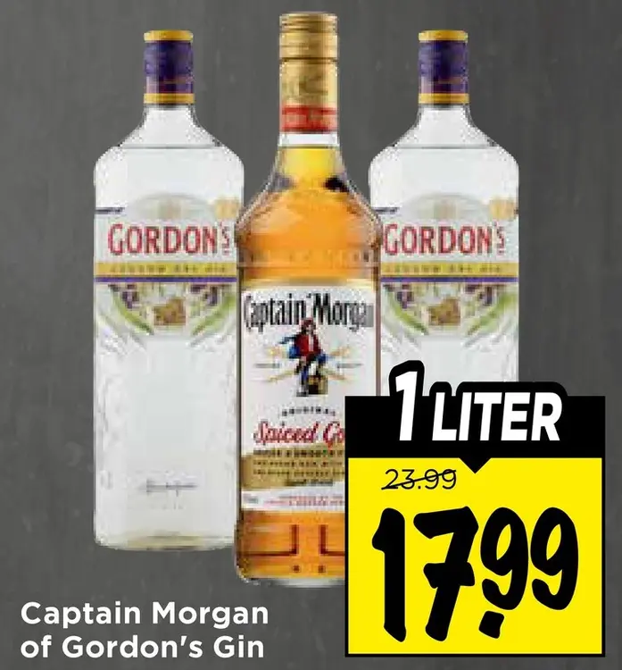 Aanbieding: Captain Morgan or Gordon's Gin
