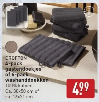 Aanbieding: 4-pack gastendoekjes of 6-pack washanddoekken
