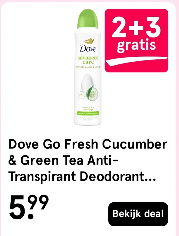 Aanbieding: Dove Go Fresh Cucumber & Green Tea Anti-Trans