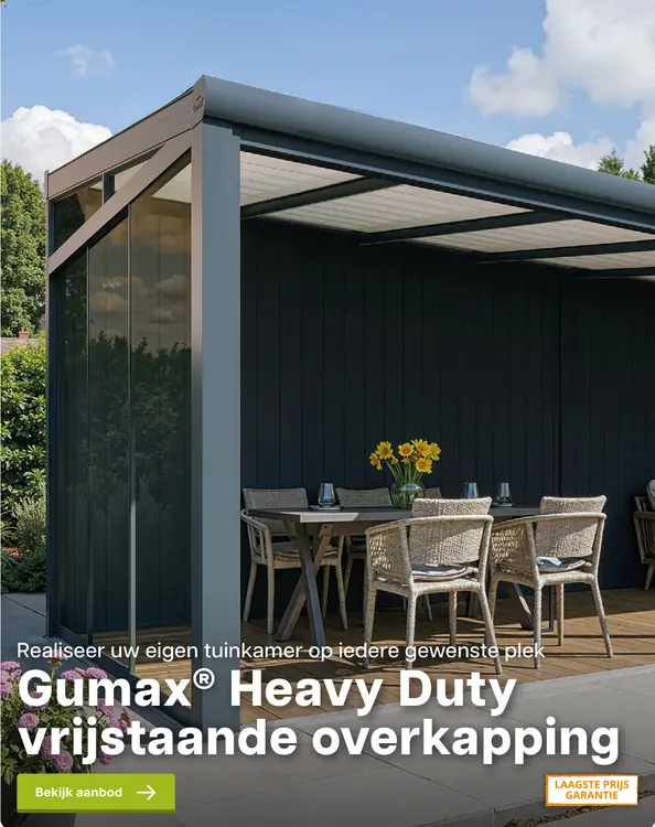 Promotie: Heavy Duty vrijstaande overkapping