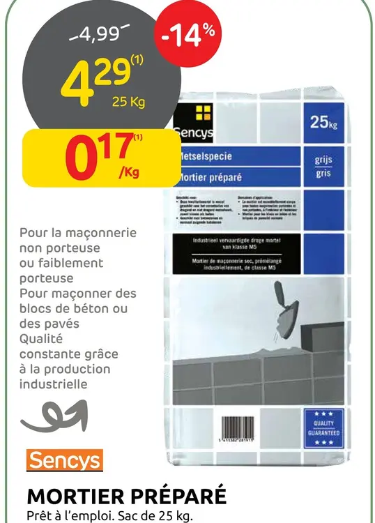 Offre: Mortier préparé