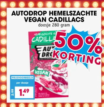 Aanbieding: Autodrop hemelszachte vegan cadillacs