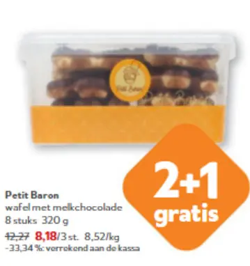 Promotie: wafel met melkchocolade