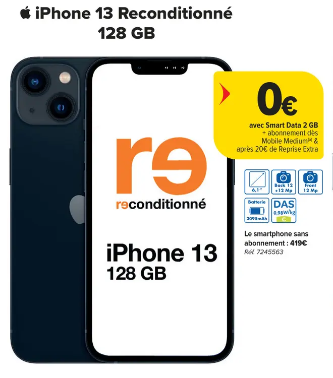 Offre: iPhone 13 Reconditionné