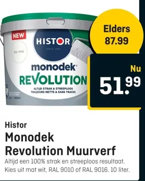 Aanbieding: Histor monodek REVOLUTION muurverf