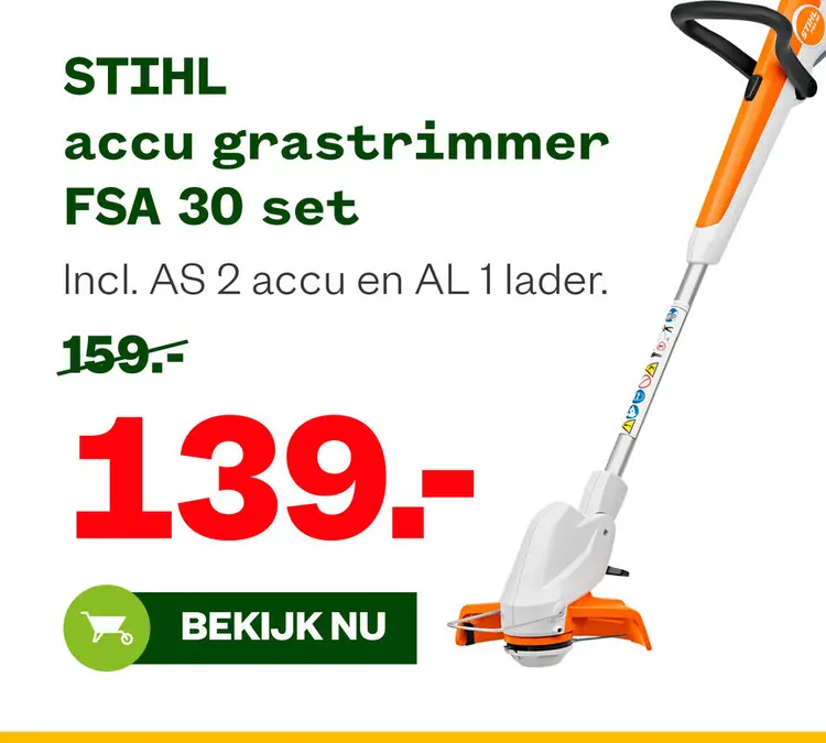 Aanbieding: accu grastrimmer FSA 30 set