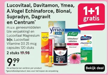 Aanbieding: Lucovitaal, Davitamon, Ymea, A.Vogel Echinaforce, Bional, Supradyn, Dagravit en Centrum 