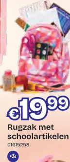 Aanbieding: Rugzak met schoolartikelen